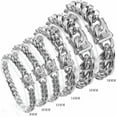 thumbnail image 1 of 8mm-18mm Mens Miami Cuban Link Chain Bracelet Gold Silver Stainless Steel Bangle, 1 of 8