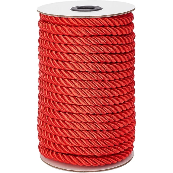 8mm 20 Yards Twisted Cord Trim Christmas Red Decorative Rope for Curtain Tieback Upholstery Honor Cord Christmas Garland Handbags Handles