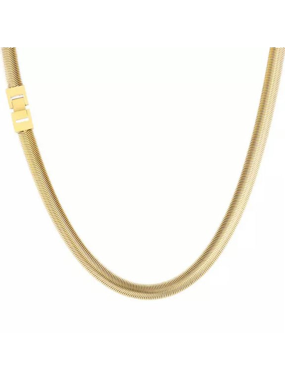 8mm 24" New Stainless Steel Flat Snake Chain Necklace for Fashion Women Men Gift