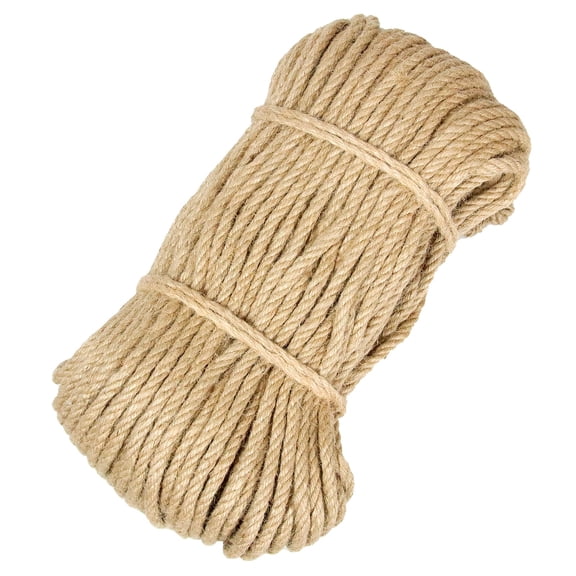 8mm 328ft Heavy-Duty Jute Fiber Rope for Crafts, Construction, Packaging