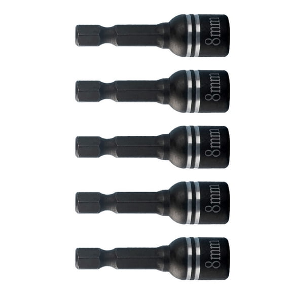 8mm 5/16" Power Magnetic Nut Driver Drill Bit Set Impact Socket Adapter 5Pcs