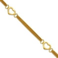 thumbnail image 1 of 8mm 925 Sterling Silver Gold-tone Polished Love Heart Multi-strand Anklet 10 Inch Anklet for Women, 1 of 2