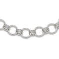 thumbnail image 1 of 8mm 925 Sterling Silver Polished Circle Link 16 With 2inch Extension Necklace 16 Inch Pendant Necklace for Women, 1 of 2