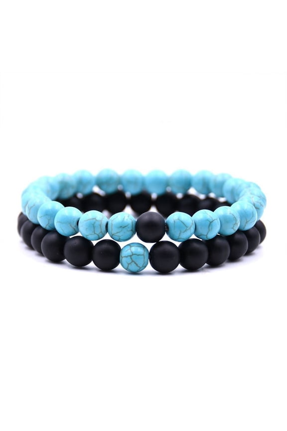 8mm Agate Stone and Turquoise 7 Chakras Elastic Beads Bracelet for Women Men Natural Stone Yoga Stretch Bracelet Bangle