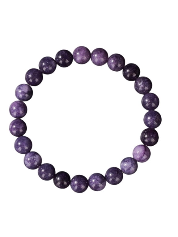 8mm Amethyst (Colored Amethyst) Healing Bracelet for Women Men, Natural Gemstone Stretch Crystal for Calmness, Stress Relief, Third Eye Chakra, Spiritual Protection, Meditation Gift