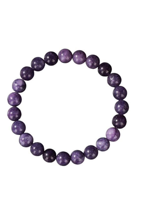 8mm Amethyst (Colored Amethyst) Healing Bracelet for Women Men, Natural Gemstone Stretch Crystal for Calmness, Stress Relief, Third Eye Chakra, Spiritual Protection, Meditation Gift