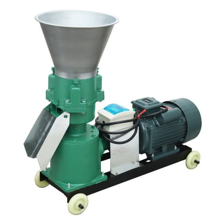 8mm Animal Pellet Feed Mill Machine Chicken Duck Fish Rabbit Pellet Fodder Farm Feed Granulator with 3 Head Rollers 220V 120-150KG