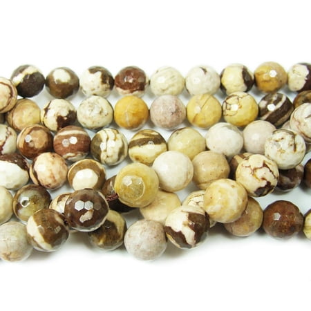 8mm Australian Zebra Jasper Faceted Round Beads Genuine Gemstone Natural Jewelry Making