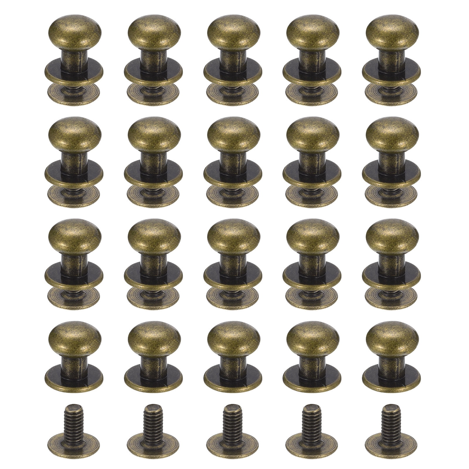 8mm Ball Head Stud Rivets Screw Back, 20Pack Round Head Button Nipple ...