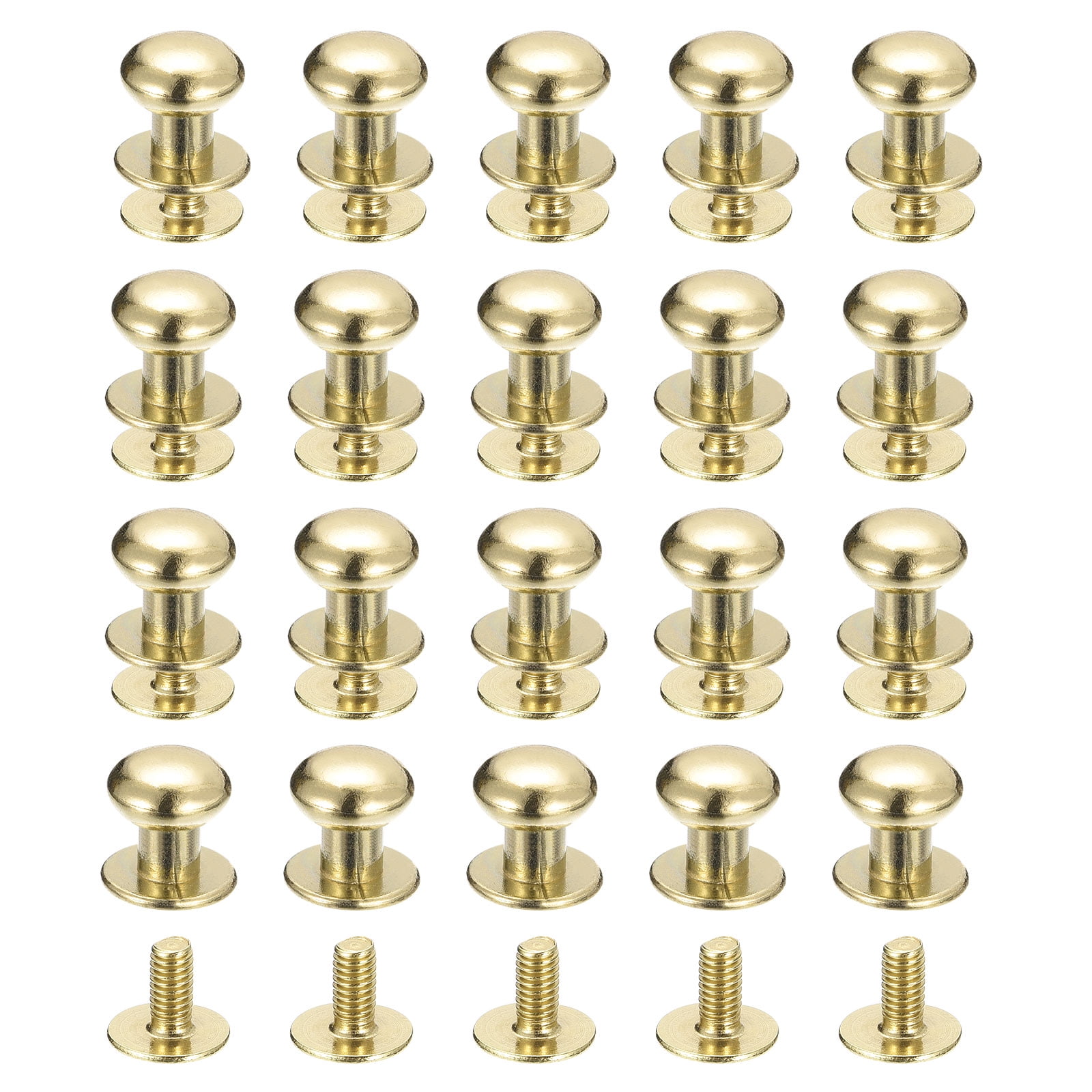8mm Ball Head Stud Rivets Screw Back, 20Pack Round Head Button Nipple ...