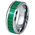 thumbnail image 1 of Jewelry Avalanche Malachite Inlaid Tungsten Carbide Ring, Comfort Fit Mens Tungsten Wedding Band 8MM, 1 of 4