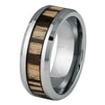 thumbnail image 1 of Jewelry Avalanche Zebra Wood Inlay Tungsten Wedding Band, Mens Engagenent Ring, Comfort Fit Ring 8MM, 1 of 4
