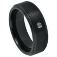 thumbnail image 1 of 8mm Black IP Plated Brushed Finish Wedding Band Ring For Men Or Ladies, 1 of 7