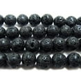 thumbnail image 1 of 8mm Black Lava Round Beads For Jewelry Making, 1 of 1