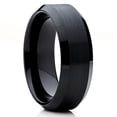 thumbnail image 1 of 8mm Black Tungsten Ring,Engagement Ring,Tungsten Carbide Ring,Tungsten Ring,Black Wedding Ring, 1 of 4