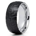 thumbnail image 1 of 8mm- Black Tungsten Wedding Band - Tire Ring - Tire Design Ring - Tungsten (8.5), 1 of 4