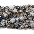 thumbnail image 1 of 8mm Black Web Agate Smooth Round Beads Genuine Gemstone Natural Jewelry Making, 1 of 4