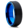 thumbnail image 1 of 8mm Black Wedding Ring,Blue Tungsten Ring,Anniversary Ring,Engagement Ring,Tungsten Carbide Ring,Comfort Fit Ring, 1 of 4