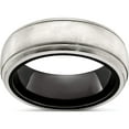 thumbnail image 1 of 8mm Blk Ti w/ Silver Dome Double Groove Band, 1 of 4