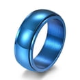 thumbnail image 1 of 8mm Blue/Black Stainless Steel High Polished Spinner Band Male's Ring Size 6-13, 1 of 7