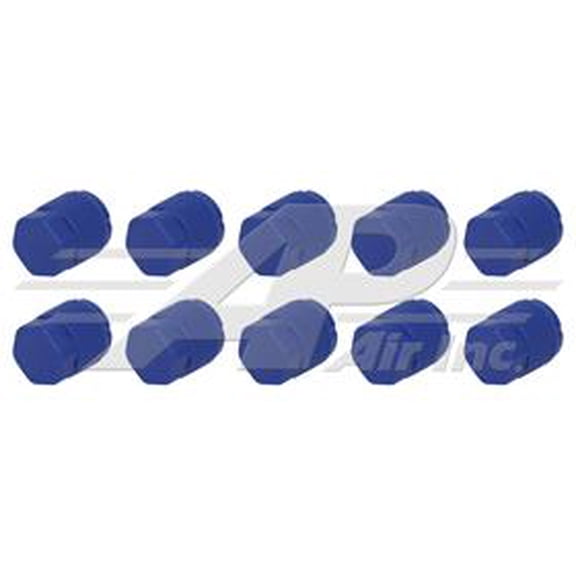 13mm Blue Low Side R134a Service Cap, Standard Flow Charge Fittings - 10 Pack