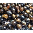 thumbnail image 1 of 8mm Blue/Yellow Tiger Eye Round Beads Genuine Gemstone Natural Jewelry Making, 1 of 5