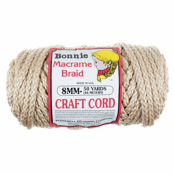8mm Bonnie Crafting Cord - Great Twine for Macrame and Other Crafts - 50 Yard Skein