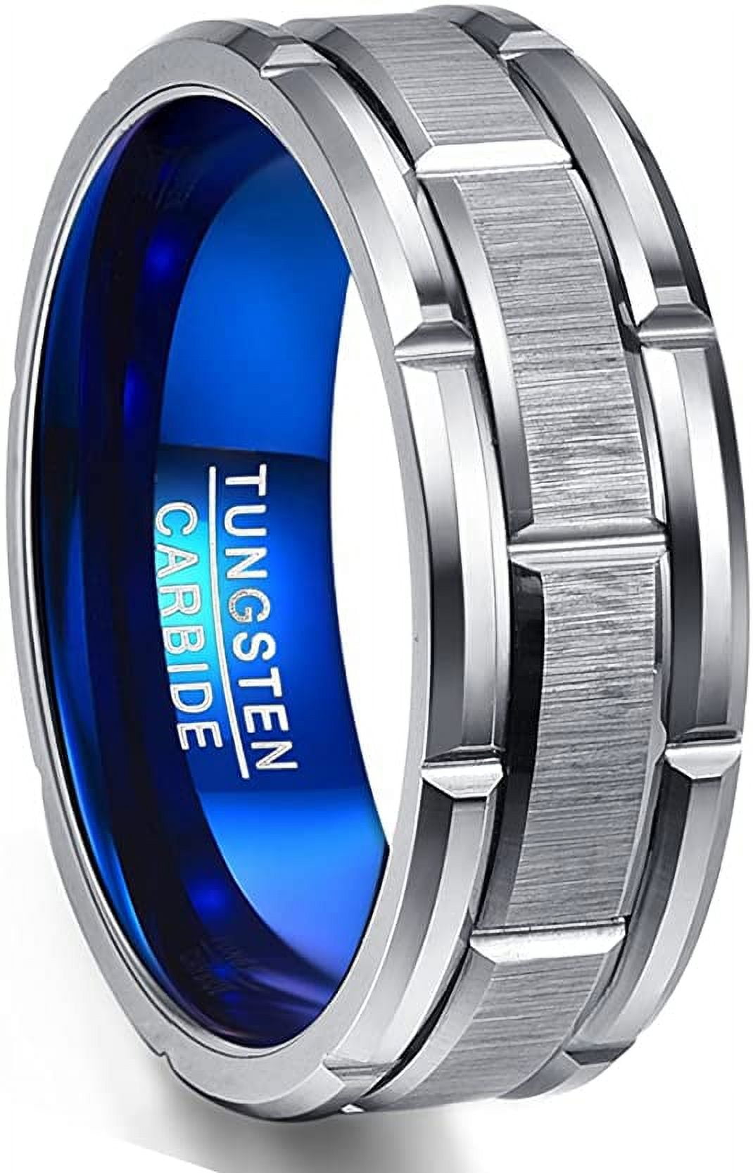 Customer reviews for 8mm brick pattern tungsten ring for men silver