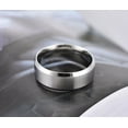 thumbnail image 1 of 8mm Brushed Matte Beveled Edge Silver Titanium Stainless Steel Classical Plain Comfort Fit Wedding Band, 1 of 2