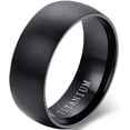 thumbnail image 2 of Black Plated TITANIUM Plain MEN's Band Ring With ACCENTS, Size 14 - In Gift Box 2 of 9