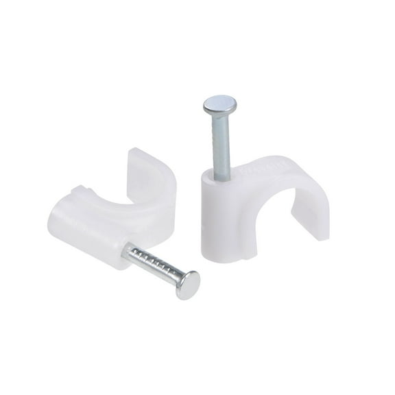 8mm Cable Wire Clips, Nail-In Wire Nail Clamps Cord Organizer Tie Holder 100pcs
