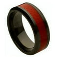 thumbnail image 1 of 8mm Ceramic with Red Carbon Fiber Inlay Wedding Band Ring For Men and Ladies, 1 of 4