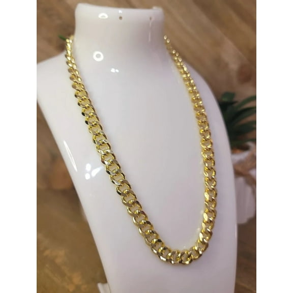 8mm Cuban link Stainless Steel Necklace. 16 Inch Choker Gold/ Silver