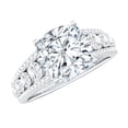 thumbnail image 1 of Rosec Jewels Moissanite Cushion Cut Engagement Ring for Women - 8 mm - Solitaire Ring - D-VS1 Quality Certified, 14K White Gold, US 12.50, 1 of 9
