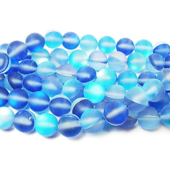 8mm Dark Blue Moonlight Crystal Matte Round Beads Genuine Gemstone Natural Jewelry Making