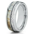 thumbnail image 1 of 8mm Deer Antler Ring - Meteorite Ring - Deer Antler Wedding Band, 1 of 3