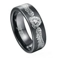 thumbnail image 1 of 8mm Electroplating Black Tungsten Ring Laser Winged Lion Pattern, 1 of 5