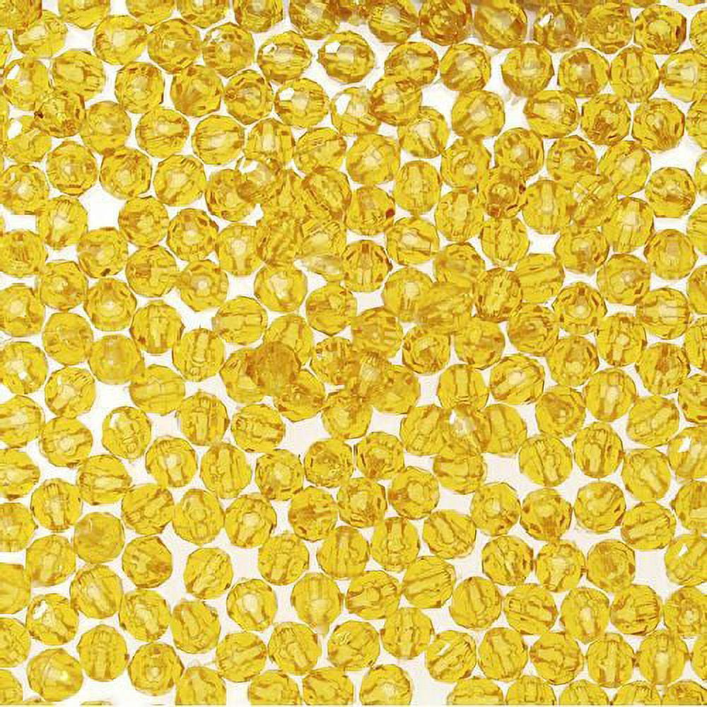 1,000 Pcs 6mm Round Crystal Faceted Plastic Acrylic Beads for Beading Crafts