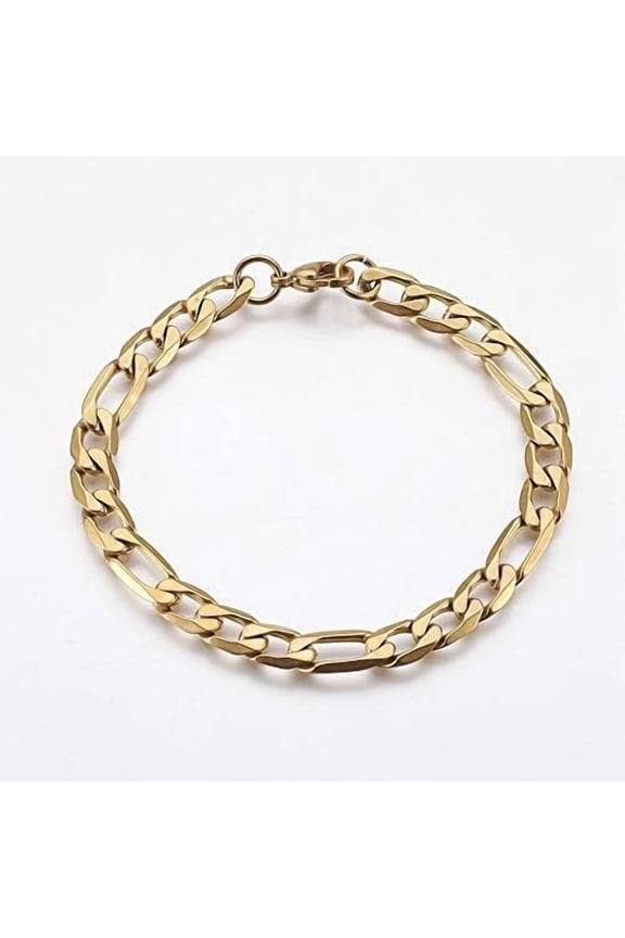 8mm Figaro Chain Bracelet Gold plated stainless steel Figaro bracelet for men and women Making DIY