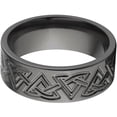 thumbnail image 1 of 8mm Flat Black Zirconium Ring with a Milled Celtic Design, 1 of 3