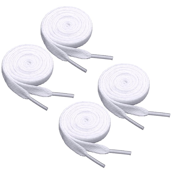 8mm Flat Laces White Boys And Girls Shoes Suitable For Sports And Leisure Mountaineering Basketball Shoes 2PCS, White 2PCS