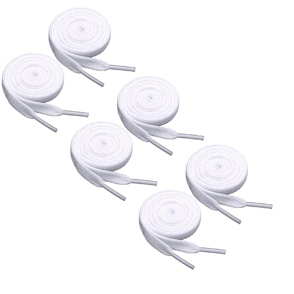 8mm Flat Laces White Boys And Girls Shoes Suitable For Sports And Leisure Mountaineering Basketball Shoes 3PCS