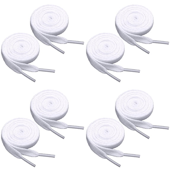 8mm Flat Laces White Boys And Girls Shoes Suitable For Sports And Leisure Mountaineering Basketball Shoes 4PCS, White 4PCS