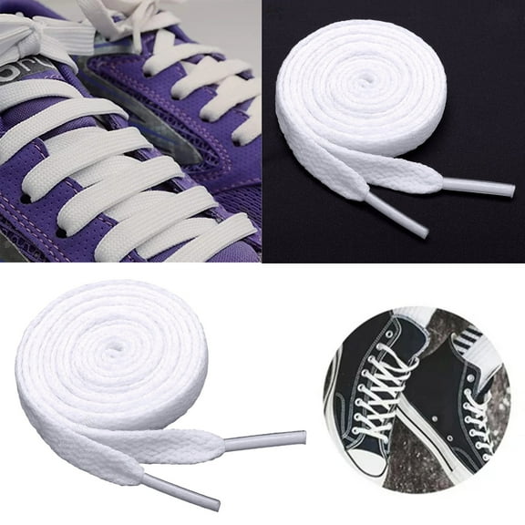 8mm Flat Laces White Boys and Girls Shoes Suitable for Sports and Leisure Mountaineering Basketball Shoes