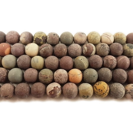 8mm Flower Jasper Matte Round Beads Genuine Gemstone Natural Jewelry Making