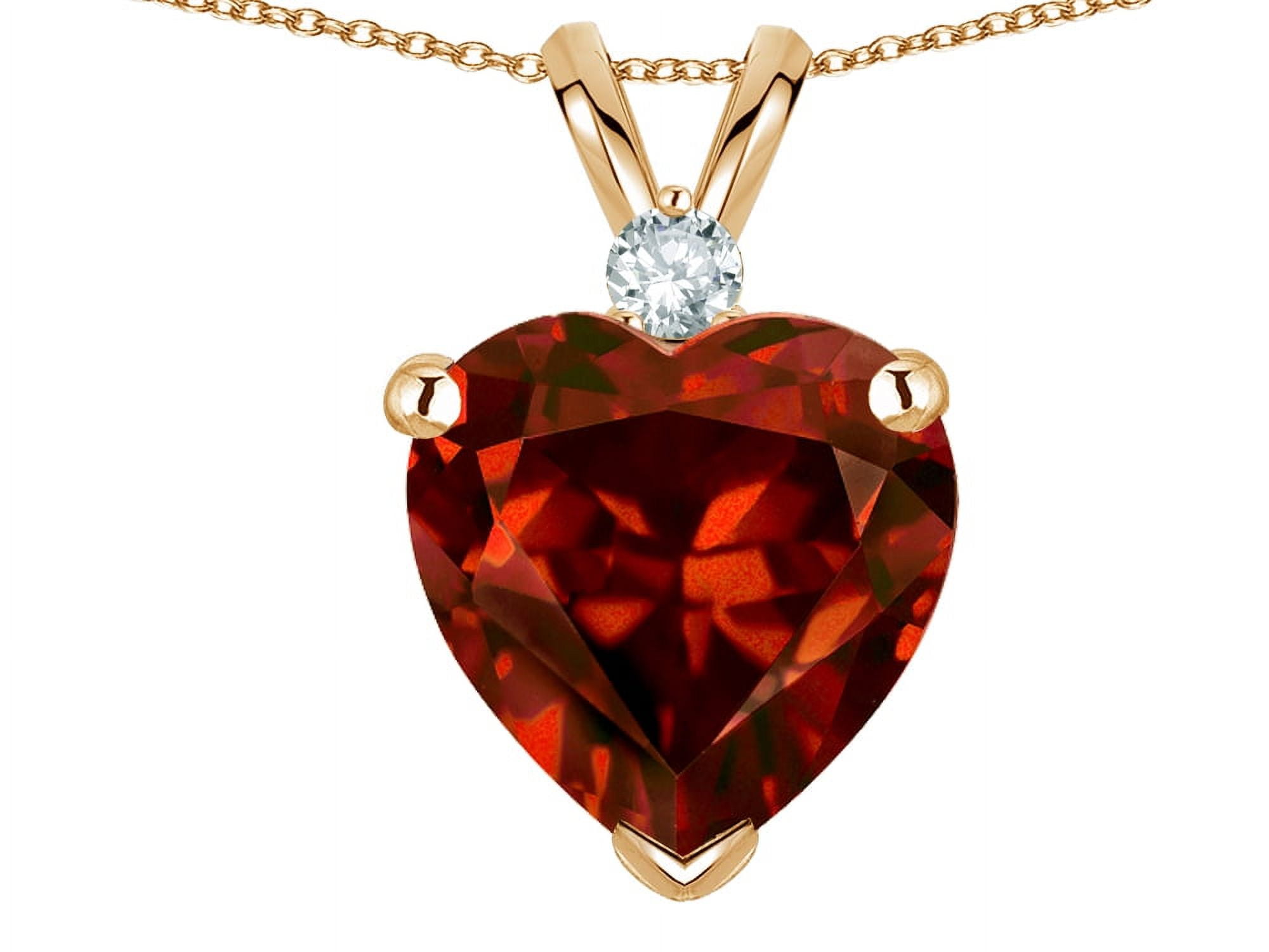 Heart Shaped Garnet Pendant Necklace 1.15ct in 9ct Gold | QP Jewellers