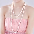 thumbnail image 1 of 8mm Glass Artificial Pearl Knotted Sweater Chain Multi-layer Cheongsam Accessories 1 M 5 Long Necklace, 1 of 2