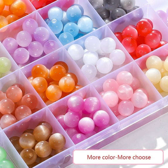 8mm Glass Beads For Bracelets 16 Colors Crystal Glass Beads, Round Glass Beads For Jewelry Making, Jewelry Making And Diy Craft Necklace Bracelet Wedding Decor