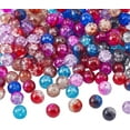 thumbnail image 1 of 8mm Glass Lampwork Beads for Beading Supplies 200pcs 10 Colors Crystal Crackle Beads, 1 of 9
