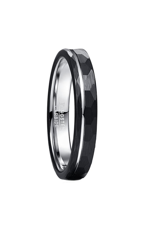 8mm Gold Tungsten Rings for Women Polished Domed Red Carbon Fiber Center Inlay Promise Rings